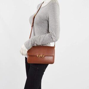 Yves Saint Laurent Brown Leather Le Maillon Crossbody Bag